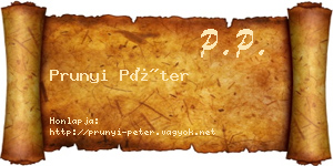 Prunyi Péter névjegykártya